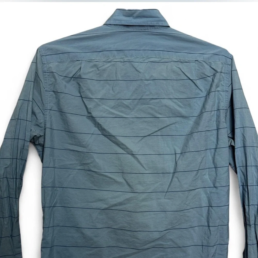 J.Crew Men XS Slim Fit Lightweight‎ Blue Striped Button Down Shirt Preppy Office